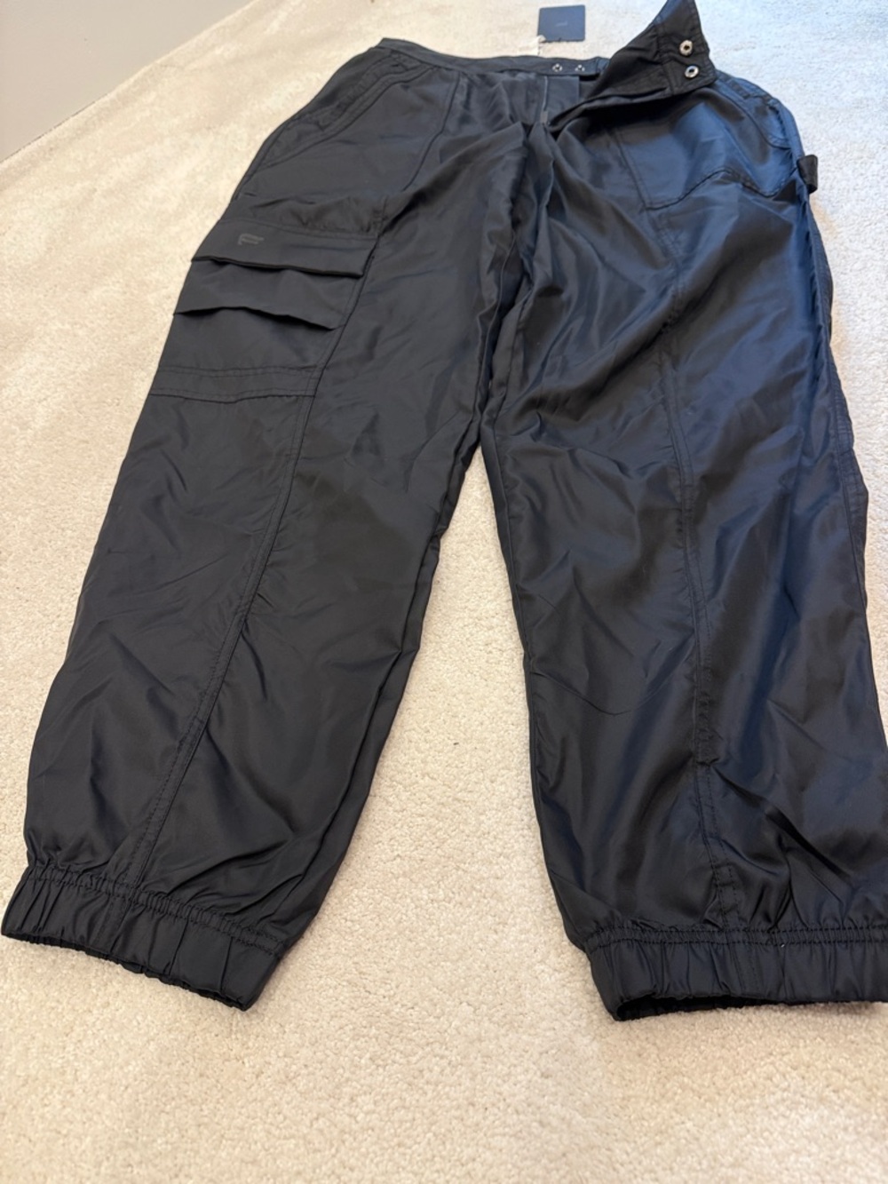 Fabletics Black Women's Cargo Lightweight Track Joggers